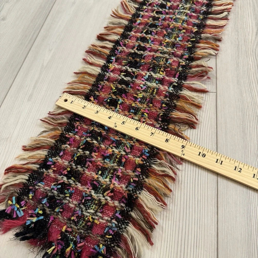 Zazou Luxe Vintage Chunky‎ Knit Fringe Scarf Oblong 9